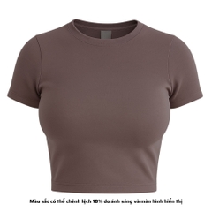 TC - Áo Thun Croptop Cổ Tròn Tay Con
