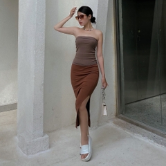 XS - Chân Váy Thun Borip Bozip Xẻ Sườn Co Dãn Giãn
