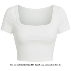 A7 - Áo Croptop Cổ Vuông Croptop Trơn Tay Con