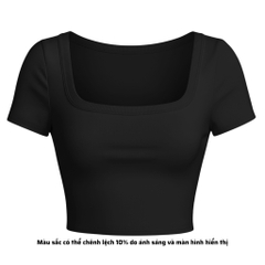 A7 - Áo Croptop Cổ Vuông Croptop Trơn Tay Con