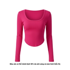 A8 - Áo Thun Croptop Cổ Vuông Vạt Bầu Dài Tay