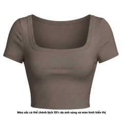 A7 - Áo Croptop Cổ Vuông Croptop Trơn Tay Con