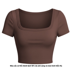 A7 - Áo Croptop Cổ Vuông Croptop Trơn Tay Con