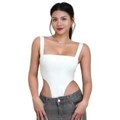A18 - Áo Bodysuit 2 Dây Bảng To Thun Sọc Ý 2 Lớp 4 Màu Có Nút Bấm Minimal Basic Cơ Bản Đơn Giản Dễ Phối