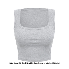 A13 - Áo Croptop Cổ Vuông Sát Nách Nữ Trơn Thun Cotton