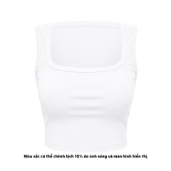 A13 - Áo Croptop Cổ Vuông Sát Nách Nữ Trơn Thun Cotton