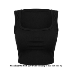 A13 - Áo Croptop Cổ Vuông Sát Nách Nữ Trơn Thun Cotton