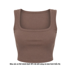 A13 - Áo Croptop Cổ Vuông Sát Nách Nữ Trơn Thun Cotton