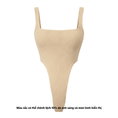 A18 - Áo Bodysuit 2 Dây Bảng To Thun Sọc Ý 2 Lớp 4 Màu Có Nút Bấm Minimal Basic Cơ Bản Đơn Giản Dễ Phối