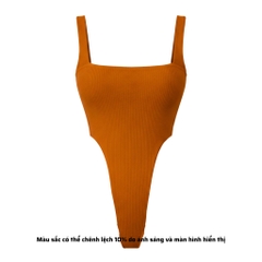 A18 - Áo Bodysuit 2 Dây Bảng To Thun Sọc Ý 2 Lớp 4 Màu Có Nút Bấm Minimal Basic Cơ Bản Đơn Giản Dễ Phối