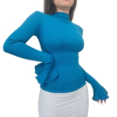 A40 - Áo Cổ Trụ Dài Tay Loe
