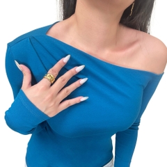 A43 - Áo Lệch Vai Dài Tay Dáng Dài