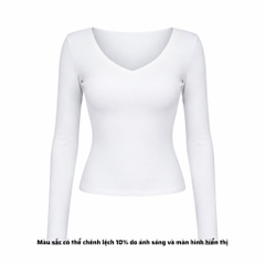 A32 - Áo Cổ Tim Dài Tay Dáng Dài Thun Cotton Borip