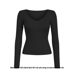 A32 - Áo Cổ Tim Dài Tay Dáng Dài Thun Cotton Borip