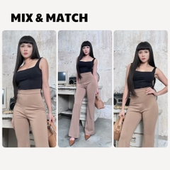 A6 - Áo Hai Dây Bảng To 3cm  Croptop 2 Lớp Thun Cotton Borip