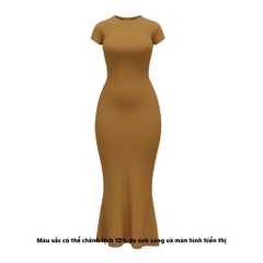 DDC1 - Đầm Đuôi Cá Dáng Dài Ôm Body Cổ Tròn Tay lửng 134cm