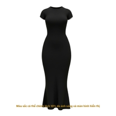 DDC1 - Đầm Đuôi Cá Dáng Dài Ôm Body Cổ Tròn Tay lửng 134cm
