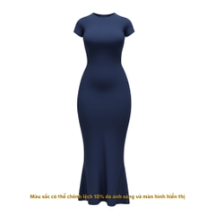 DDC1 - Đầm Đuôi Cá Dáng Dài Ôm Body Cổ Tròn Tay lửng 134cm
