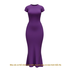 DDC1 - Đầm Đuôi Cá Dáng Dài Ôm Body Cổ Tròn Tay lửng 134cm