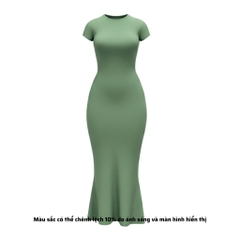 DDC1 - Đầm Đuôi Cá Dáng Dài Ôm Body Cổ Tròn Tay lửng 134cm