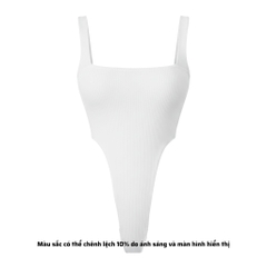 A18 - Áo Bodysuit 2 Dây Bảng To Thun Sọc Ý 2 Lớp 4 Màu Có Nút Bấm Minimal Basic Cơ Bản Đơn Giản Dễ Phối