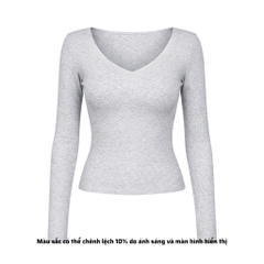 A32 - Áo Cổ Tim Dài Tay Dáng Dài Thun Cotton Borip