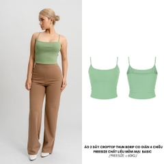 A4 - Áo 2 Dây Croptop Thun Borip Co Giãn 4 Chiều