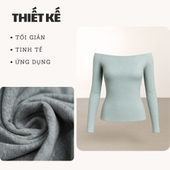 A41 - Áo Bẹt Vai Trễ Vai Dài Tay Form Babytee Dáng Dài