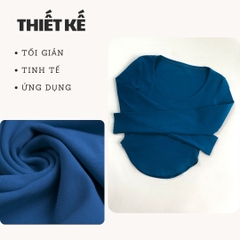 A8 - Áo Thun Croptop Cổ Vuông Vạt Bầu Dài Tay