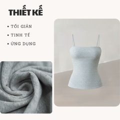A25 - Áo 2 Dây Ngang Dáng Dài Thun Cotton Borip