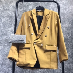 BL - Áo Blazer 6 Nút Đồng Thun Cotton Lạnh Nữ Jacket
