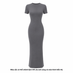 DD17 - Đầm Bodycon Cổ Tròn Tay Lửng Dáng Dài Ôm Body 123cm