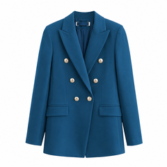 BL - Áo Blazer 6 Nút Đồng Thun Cotton Lạnh Nữ Jacket