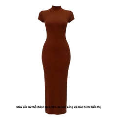 DD14 - Đầm Cổ Trụ Tay Con Dáng Dài Ôm