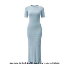 DD17 - Đầm Bodycon Cổ Tròn Tay Lửng Dáng Dài Ôm Body 123cm