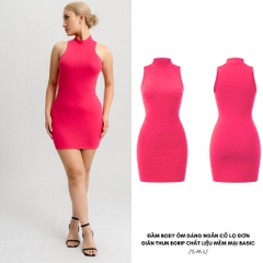 DN3 - Đầm Dáng Ngắn Ôm Body Cổ Lọ Trụ Thun Cotton Borip