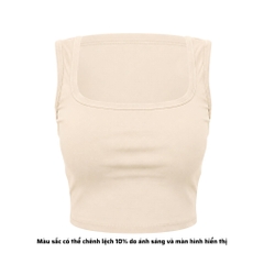 A13 - Áo Croptop Cổ Vuông Sát Nách Nữ Trơn Thun Cotton