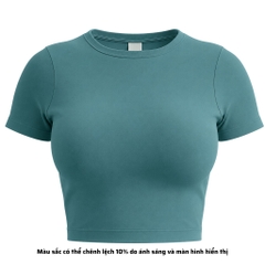 TC - Áo Thun Croptop Cổ Tròn Tay Con