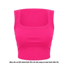 A13 - Áo Croptop Cổ Vuông Sát Nách Nữ Trơn Thun Cotton