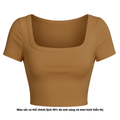 A7 - Áo Croptop Cổ Vuông Croptop Trơn Tay Con