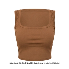 A13 - Áo Croptop Cổ Vuông Sát Nách Nữ Trơn Thun Cotton