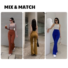 TG - Quần Ống Loe Thun Sọc Tăm Nhỏ