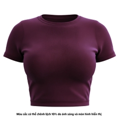 TC - Áo Thun Croptop Cổ Tròn Tay Con