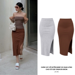 XS - Chân Váy Thun Borip Bozip Xẻ Sườn Co Dãn Giãn