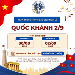 𝐓𝐇Ô𝐍𝐆 𝐁Á𝐎 𝐋Ị𝐂𝐇 𝐍𝐆𝐇Ỉ 𝐋Ễ 𝐐𝐔Ố𝐂 𝐊𝐇Á𝐍𝐇 𝟐/𝟗