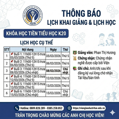 𝐓𝐇Ô𝐍𝐆 𝐁Á𝐎 𝐋Ị𝐂𝐇 𝐊𝐇𝐀𝐈 𝐆𝐈Ả𝐍𝐆 & 𝐋Ị𝐂𝐇 𝐇Ọ𝐂 – 𝐊𝐇Ó𝐀 𝐓𝐈Ề𝐍 𝐓𝐈Ể𝐔 𝐇Ọ𝐂 𝐊𝟐𝟎