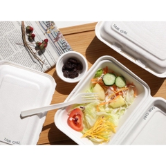 50 cái/ túi Hộp Bã Mía 1 Ngăn 600ml Biogreen