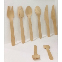 100 Thìa muỗng gỗ dùng 1 lần ăn kem, cafe, salad,...