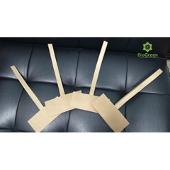 100 quai xách ly giấy, quai ly lá cây túi chữ T đựng cafe bằng giấy kraft cao cấp, lá cây dẻo dai