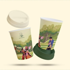 Ly Giấy Màu Trắng In Logo 6.5oz - 16oz